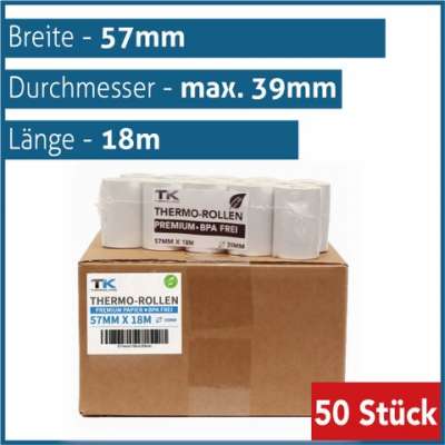 40 Thermo Bonrollen 80x80x12 Mm – Vorderseitig Apothekendruck – FSC-zertifiziert – Für Kassen & Drucker
